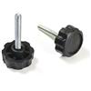 ajile - Manopola Filettata NERA Con Testa a Stella in Plastica di Diametro 32 mm - Stelo Filettato in Acciaio Zincato di Diametro M6 e Lunghezza 40 mm - Sacchetto di 8 Pezzi - MBR640x8-FBA