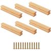 CAAGGMM Maniglie in Legno, 6 Pezzi Pomelli Cassetti per Mobili Cucina in Legno Con 12 Viti, Interasse Fori 96 mm, Maniglia dell'armadio, per Cassettiere, Credenze, Comò