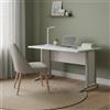 Dmora - Scrivania Albertine, Scrittoio multiuso, Tavolo per ufficio porta PC, Piano di lavoro, 120x80 h75 cm, Bianco e Grigio