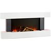 Klarstein Deko Kamin mit LED-Flammen, Elektro Kamin mit Heizung, 2000W Elektrischer Kamin, Sparsamer Kamin Elektrisch, Wandkamin mit Fernbedienung & Timer, Elektrische Kamine mit MDF-Gehäuse