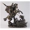 US Statua di San Giorgio su drago uccisore di cavalli, 22,9 cm, in bronzo colorato, decorazione religiosa
