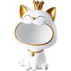 MagiDeal Gatto Fortunato Figurine Bocca Aperta Chiave dei Monili di Memoria del Telefono Animale Scultura Statua Ornamento, Arte Artigianato Souvenir Feng Shui - Bianco