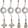 PATIKIL Set di Catenelle Ventilatore Soffitto da 13 Pollici,4 Pezzi Catene Sfera con Ornamento Estensore Lampadina Decorativa Cavo Ventilatore Lampade Soffitto, Color Bronzo
