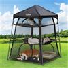 Rywell Catio - Recinzione per gatti da esterni, extra large, spaziosa e robusta, ideale per patio, campeggio e uso interno, con borsa per il trasporto e pali a terra