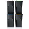Keden Set di 4 bidoni raccolta KEDEN SORTIBOX 100% plastica, nero, 140L