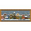 RIOLIS 1683 Città del Natale Kit Punto Croce Contato 60 x 21 cm | Aida Zweigart 14 ct grigia scura, 17 colori lana/acrilico, per Livello Intermedio, schema e ago inclusi