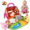 Yitical Fattoria Animali Giochi Bambini 1 Anno, con 6 Peluche Sensoriali e Fienile Pieghevole, Fattoria Animali Giocattolo Morbidi, Regalo Bambina Bambino 6 12 18 Mesi