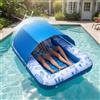 VEVOR Gonfiabile Galleggiante da Piscina con Parasole UPF 50+, Sdraio Galleggiante 209 x 140 cm per Piscina Spiaggia Carico max 250 kg, Materassino Gonfiabile sull'Acqua 2090 x 1400 x 900 mm