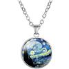 GAUEIOUR Van Gogh - Collana vintage Notte Stellata, collana artistica Notte Stellata per donna, pittura impressionista, gioielli alla moda, 0, Resina, Non è una pietra preziosa
