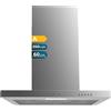 Cecotec Cappa Aspirante 60 cm Flux TM 603500 Inox A. Potenza Di Aspirazione 350M3/H, Motore 70W, Controllo Meccanico, 3 Livelli Di Potenza, Luce E Filtro Al Carbonio, Inox