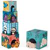 Janod - Piramide Baby in Cartone e Personaggi in Legno Animali - Giocattolo Educativo Prima Infanzia - Osservazione e Coordinamento - Collaborazione WWF - Certificato FSC - da 1 Anno in su, J08623