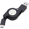 Uinfhyknd USB Tipo C di Ricarica USB 3.1 di Ricarica Tipo-C USB-C Nero