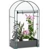 Outsunny Serra da Balcone con Porta a Cerniera 89x50x152 cm Trasparente | per Orto, Avvolgibile, Sacco per Piante, Serra da Giardino in Acciaio e Plastica, per Piante Fiori e Verdure