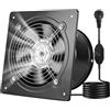 VEVOR Ventilatore di Scarico in Metallo da 203 mm, Ventilatore di Sfiato a Parete ad Alta Velocità da 576 CFM, Basso Consumo, per Soffitta, Garage, Cantina, Officina, Cucina, Pollaio, Nero