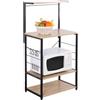 - Mobile cucina con 3 ripiani e mensola Hamilton in legno 60x40x123cm