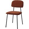 - Sedia Brenda in tessuto mattone 45x44x82 cm