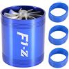 Suuonee Presa d'aria Turbo, Presa aria auto Turbonatore Doppia ventola Turbina Super Caricatore Gas Risparmio carburante Turbo(blu)
