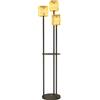 Outsunny Lampada da Esterno Solare in stile Boho con Ripiano Centrale, in Rattan PE e Acciaio, Ø37x144 cm, Nero e Giallo