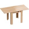 HOMCOM Tavolo da Pranzo Pieghevole per 4 Persone, per Soggiorno, Sala da Pranzo, 140x70x77 cm, Rovere | Aosom Italy