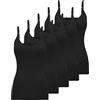 BQTQ 5 Pezzi Camisole Donna Scollo a V Spaghetti Strap Camisole Slim Fitted Top Camisole di Base per Le Donne