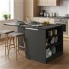 Dmora - Isola da cucina Osvaldo, Armadio multiuso, Mobile per cucinotto, Tavolo ausiliario, 100% Made in Italy, 160x90h90 cm, Antracite e Ardesia