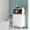 Dmora - Armadio multiuso 2 ante Norman, Credenza da cucina, Mobile ausiliario multiuso, Armadio moderno, 72x40h126 cm, Bianco e Rovere
