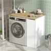 Dmora - Armadio multiuso grande Wasat, Mobile multifunzionale, Mobiletto scarpiera, Guardaroba porta scarpe, 94x60h88 cm, Noce e Bianco