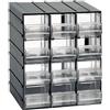 Dmora - Armadio Multiuso 2 Ante Tienen, Armadietto Porta minuteria, Mobile per contenitori portautensili, 100% Made in Italy, 19x15h23 cm, Antracite, 12 cassetti