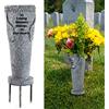 MIBUNG Vaso per cimitero con picchetti, per fiori freschi/artificiali, con ali d'angelo, decorazione per tombe, ideale come regalo di simpatia