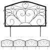 Relaxdays Recinzione da Giardino, Set 4 Pareti per Sentieri, Bordure per Aiuole, Ferro, Ornamenti, HB 33x225 cm, Nero