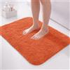 PUFFMAT Tappeto da bagno antiscivolo, super assorbente, in microfibra, morbido, soffice, lavabile in lavatrice, per bagno, WC, doccia, 60 x 40 cm, colore: mandarino