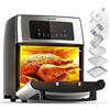 ZACHVO Friggitrice ad aria calda XXXL, 15 l, 1700 W, 10 programmi, funzione timer, display touch, griglia girevole, essiccatrice a basso contenuto di grassi, finestra di visualizzazione, disidratatore