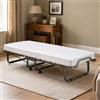 Talamo Italia Beautissu Brandina Pieghevole con materasso singolo 90x200 cm Venetia - letto ospiti con doghe in legno - lettino pieghevole con fodera antipolvere protettiva - letto con ruote comodo e resistente