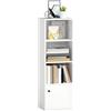 HOMCOM Libreria 4 Ripiani con Anta 40x30x120 cm Bianco