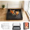 VEVOR Box per Cani da 61 cm a 4 Pannelli Pieghevole con Base Imbottita | Recinzione Metallica per Interni con Porta, Colore Nero, Uso Domestico Allenamento Cuccioli e Altri Animali di Piccola Taglia