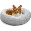 Best Friends by Sheri The Original Calming Donut Lux - Letto a ciambella per cani e gatti - originale e calmante - pelliccia - grigio - M - 76 x 76 cm