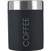 PREMIER Housewares 0508676 Barattolo per caffè, Coperchio in Acciaio Inox Satinato, Nero