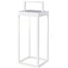 Lumisky HYDRA H 34 cm - Lanterna solare bianca chic in alluminio da piantare a terra con interruttore LED bianco caldo