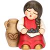THUN - Bimba con olive in ceramica Presepe Classico, Rosso - 5,2 X 3,8 X 5,7 CM H - Ceramica