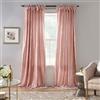 Threadmade Elrene Home Fashions, Tenda Korena a pannello, in velluto riccio, con laccetti, stile rustico-chic, per soggiorno o camera da letto, 132,1 x 213,4 cm, rosa cipria, 1 pannello