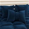PETTI Artigiani Italiani - Cuscini Arredo in Velluto con Imbottitura, Cuscino per Camera da Letto, Divano Salotto, con Federa a Sacco, Fiocco Blu Scuro - 50 x 40 cm
