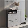Dmora Scarpiera Lineare A Tre Ante, Cm 91 X 27 X 94, Colore Antracite