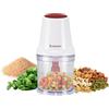 BEPER P102ROB010 Tritatutto a Doppia Lama, 400W, Contenitore in plastica 500 ml, Lame in Acciaio Inossidabile per Tritatura Omogenea, Sistema di Sicurezza e Piedini Antiscivolo, Bianco/Rosso