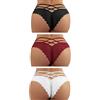 FULLJOYLOVE Donne Mutandine Raso Perizoma Perizoma Pizzo Slip Indietro Scava Fuori Biancheria Intima Plus Size Bikini Slip