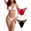 FULLJOYLOVE Pizzo G-String Perizoma per Le Donne Senza Soluzione di continuità Sexy Biancheria Intima Floreale Traspirante T-Back Tanga Slip a Vita Bassa