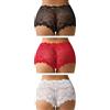 FULLJOYLOVE Mutandine Francesi Donne Plus Size Perizoma in Pizzo Cavallo di Cotone Biancheria Intima Brasiliana Mutandine Hipster Sexy Slip da Donna Bikini Perizoma Sfacciato