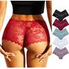 FULLJOYLOVE Donne Sexy Lace Mesh Hollow Panties Senza Cuciture Knickers Ladies Stretchy Low Rise Bikini Briefs 1/2/5 Pack Hipster Lace Underwear per la Femmina