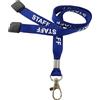 Customcard Ltd® Staff Lanyard clip in metallo per carta d'identità, porta badge, colore blu (confezione da 5) (il design può variare)