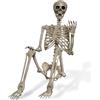Bstalpine Scheletro umano dimensioni reali 165 cm, scheletro di Halloween articolato, scheletro umano per feste e decorazioni per Halloween, decorazione per esterni, interni