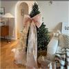 BrightGlow Fiocco per albero di Natale extra grande, gigante fiocco in organza, decorazione natalizia, fiocco gigante per matrimonio, albero di Natale, compleanno, rosa, 50 x 200 cm